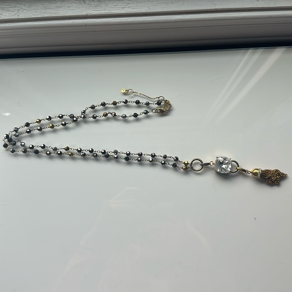 Spartina 449 Long Crystal Tassel Necklace